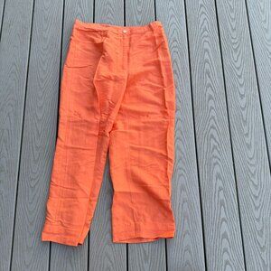 Dina K Orange Pants Capri Womens Medium Lightweight Travel Beach Casual